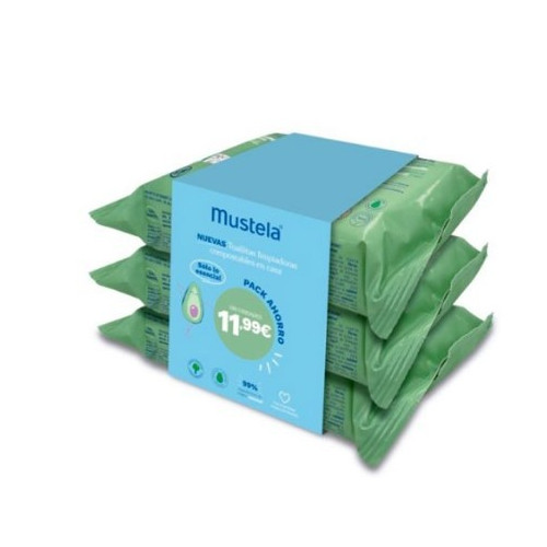Pack Toallitas Mustela ( 3 paquetes de 70 Uds.) 210 Uds.