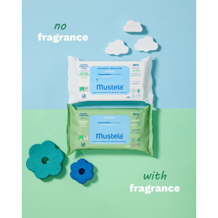 Toallitas Algodón Bio ( 1 paquete de 60 und).  Mustela