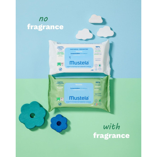 Toallitas Algodón Bio ( 1 paquete de 60 und).  Mustela