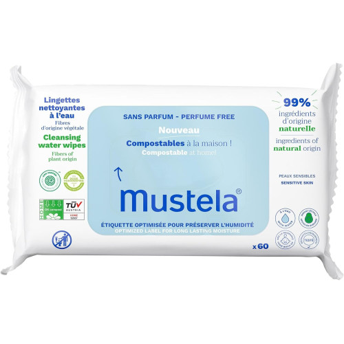 Toallitas Algodón Bio ( 1 paquete de 60 und).  Mustela