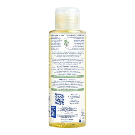 Aceite de masaje con aguacate 100ml Mustela | Hidratación bebé