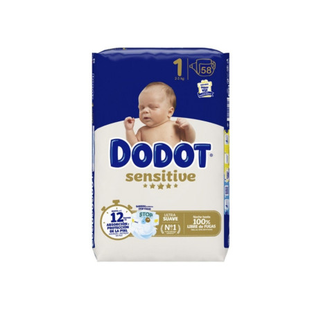 Pañales Dodot Sensitive Talla 1 【 OFERTA 】 58 Unidades.