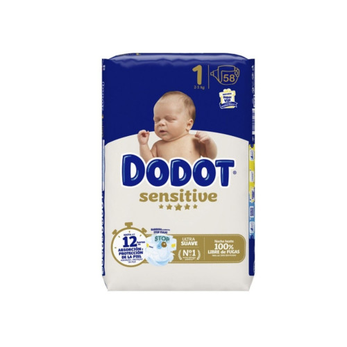 Pañales Dodot Sensitive Talla 1 【 OFERTA 】 58 Unidades.