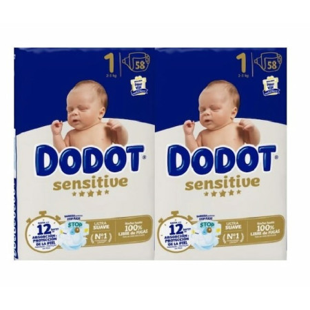 Pañales Dodot Sensitive Talla 1 【 OFERTA 】 58 Unidades.
