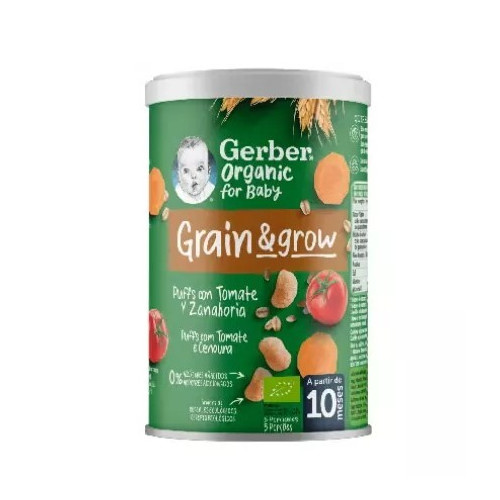 Gerber Snack Organic con tomate y zanahoria 35g. Nestlé