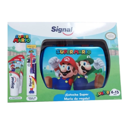 Estuche Super Mario Bros Junior ( cepillo +2 cremas+ estuche). Signal Dental
