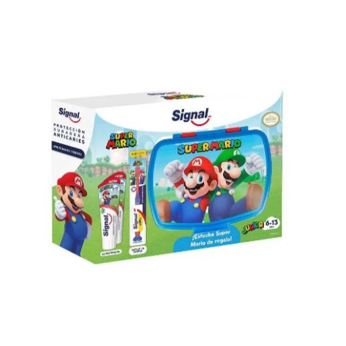 Estuche Super Mario Bros Junior ( cepillo +2 cremas+ estuche). Signal Dental