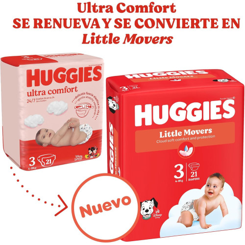 Pañales Huggies Little Movers Talla 5 (11-16 kg) - 1 Paquete de 42 Uds y Pack Ahorro 126 Uds