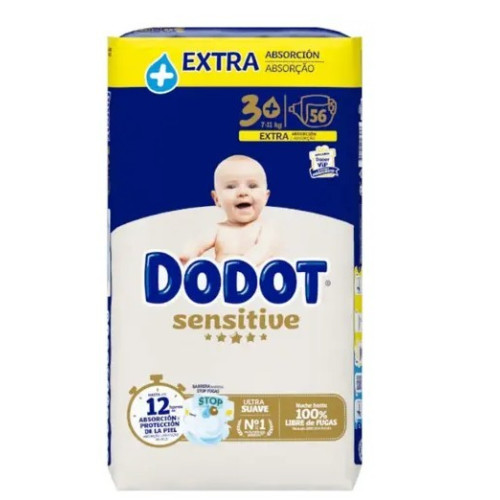 Pañales Dodot Sensitive Extra Talla 3+ (56 Uds.)