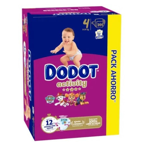 Dodot Box Activity Talla 4 (144Uds) (9-14 kg)