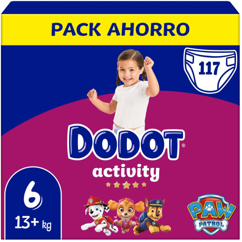 Dodot Box Activity extra Talla 6 (117 Uds) (+13kg)