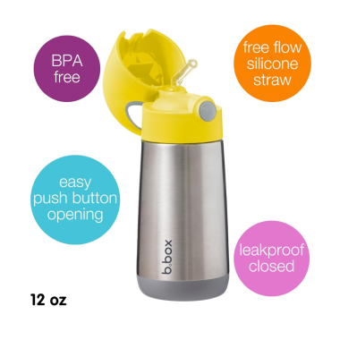 Botella Térmica con Pajita 350ml – Mantiene Frío y Calor | B.Box