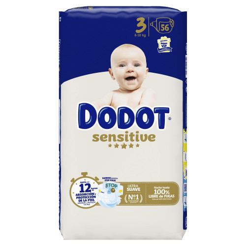 Pañales Dodot Sensitive Talla 3【 OFERTA 】56 Unidades.