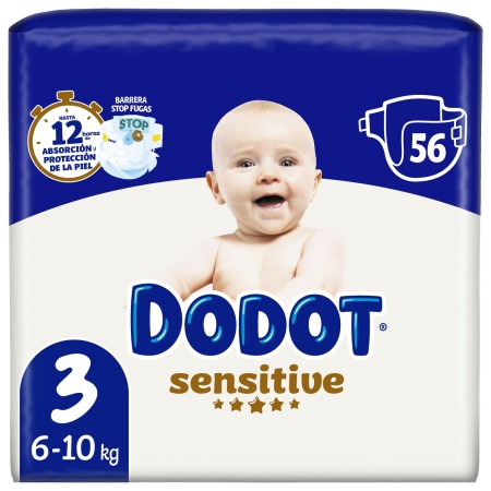 Pañales Dodot Sensitive Talla 3. Paquete de 56 Und