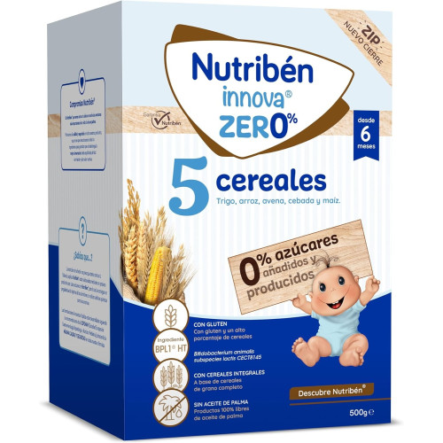 Papilla Innova 5 Cereales 0,0 sin azúcares añadidos 500g. Nutribén