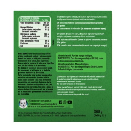 Pack de 4 bolsitas fresa y plátano (4x90g). Gerber