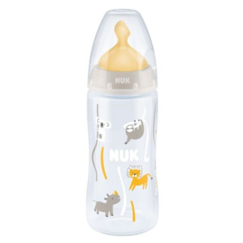 Biberón NUK First Choice látex 300ml 0-6 meses anticólicos con control de temperatura