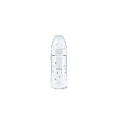 Biberón NUK First Choice silicona 300ml 6-18 meses talla L con control de temperatura anticólicos