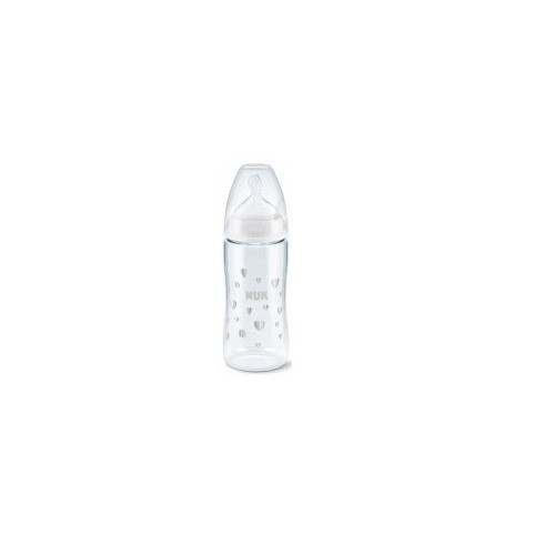 Biberón NUK First Choice silicona 300ml 6-18 meses talla L con control de temperatura anticólicos