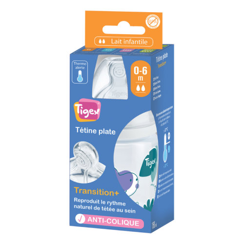 Biberón Tigex Transition+ 150 ml Silicona | Más Pañales