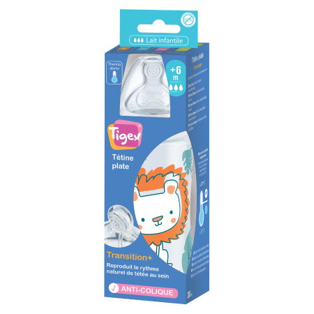 Biberón 300 ml Transition+ 6m+ Silicona "León"...