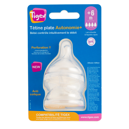 2 Tetinas Autonomy+ Silicona +6M Cuello Ancho....