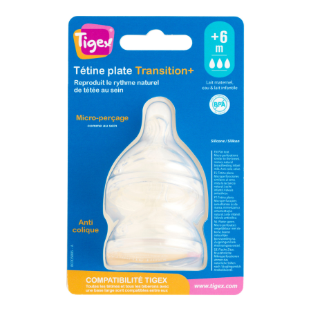 2 Tetinas Transition+ Silicona +6M. Tigex