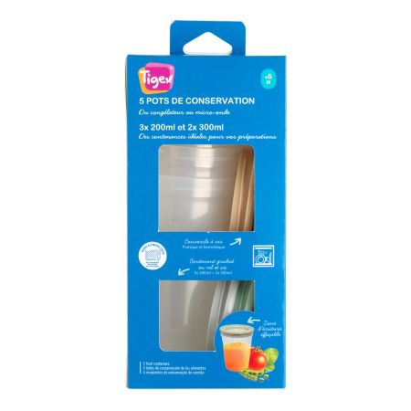 5 Tarros de Conservación de Alimentos de Tigex