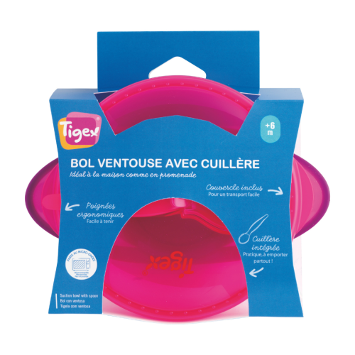 Bol Ventosa Tigex Colors 6m+ Azul y Rosa | Más pañales