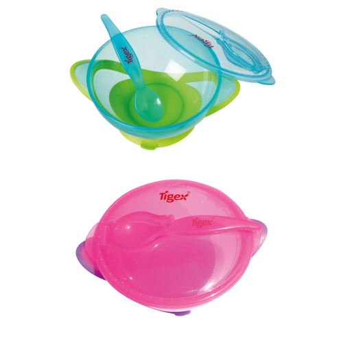 Bol Ventosa Tigex Colors 6m+ Azul y Rosa | Más pañales