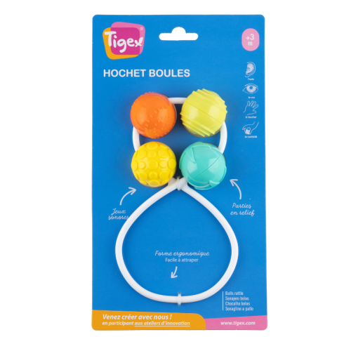 Sonajero de Bolas Tigex 3m+ | Más Pañales