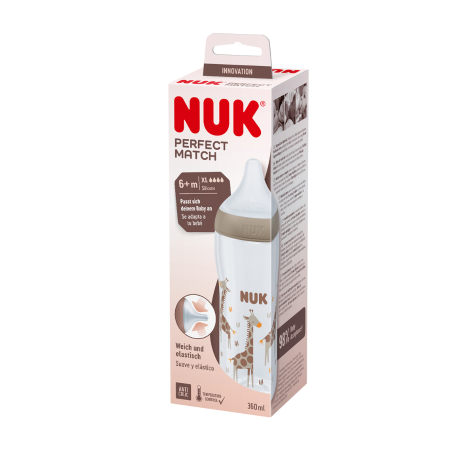 Biberón Perfect Match PP Silicona Temp Control 360 ml Talla XL. NUK| Más Pañales