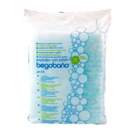 Esponjas de fibra con jabón (5x24 uds). Begobaño