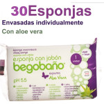 Esponja jabonosa con Aloe Vera Begobaño 30 unidades | pH 5.5 higiene suave y práctica