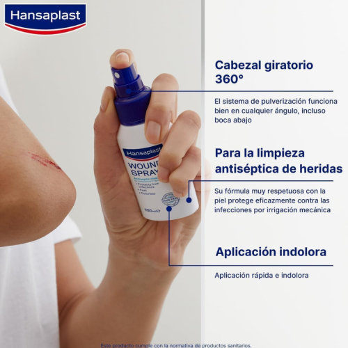 Hansaplast Spray 100ml – Limpieza rápida y sin dolor | Más Pañales
