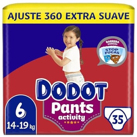 Pañales Dodot Activity Pants talla 6 extra (35uds)