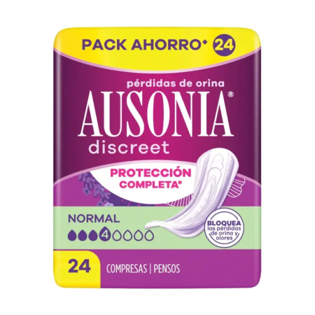 Ausonia Discreet Compresas | Pérdidas Orina 24 uds | Más Pañales