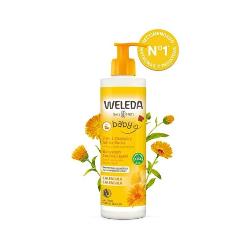 Caléndula champú y gel de ducha 400 ml . Weleda