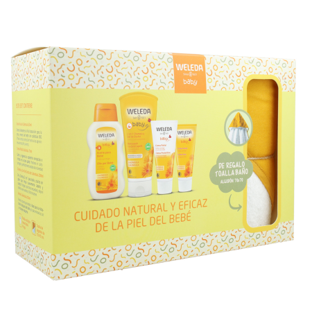 Set Baño Bebé con 4 productos Weleda + Toalla...