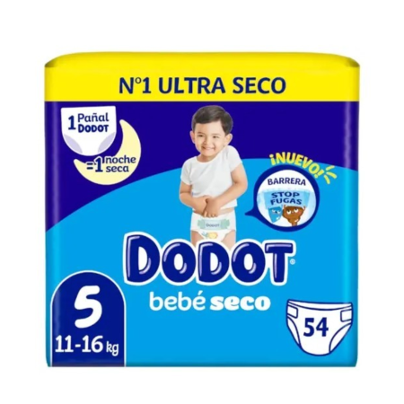 Dodot Bebé-Seco Talla 5 - 54 Unidades | Más Pañales