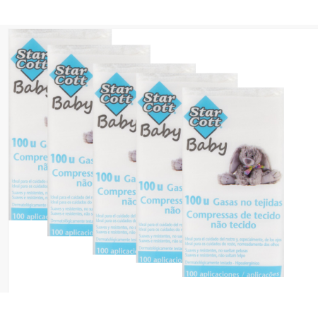 Gasas hipoalergénicas sin tejer Star Cott ( 5 x100 uds)