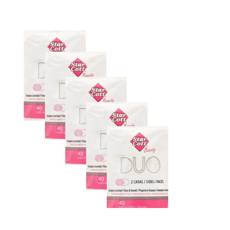 Discos desmaquillantes de algodón doble cara ovalados (5x40ud) Star Cott