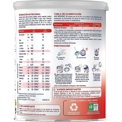 Leche de crecimiento desde los 24 meses Nidina 4 de 800 gr . Nestlé