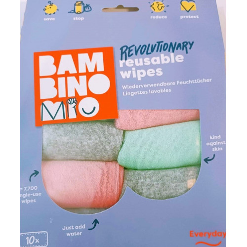 Toallitas de Tela para Bebé Bambino Mio (10 uds)| Más Pañales