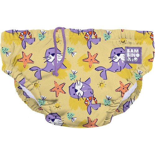 Pañal Bañador "Mar Profundo amarillo".  Bambino Mio