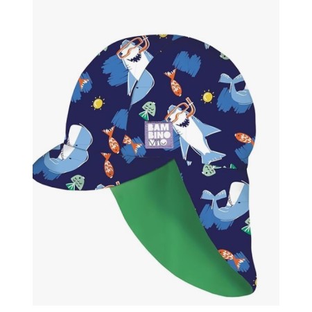 Gorro de Playa Reversible Marino- Verde. Bambino Mio