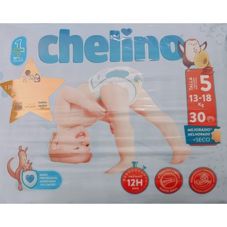 Pañal Chelino Talla 5 (13-18 Kg). Pasitos 30 Ud.