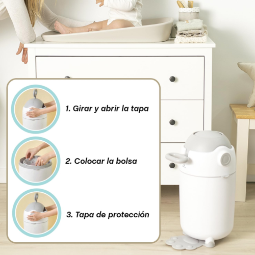 Contenedor de Pañales NappyBin Olmitos | Antiodor y Compacto