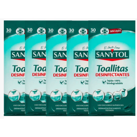 Toallitas desinfectantes 5x30 uds. Sanytol