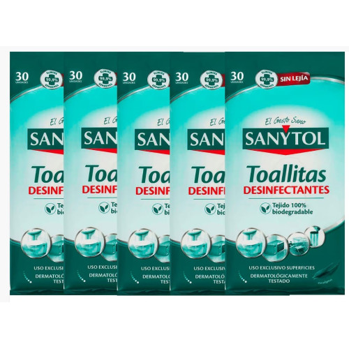 Toallitas desinfectantes 5x30 uds. Sanytol